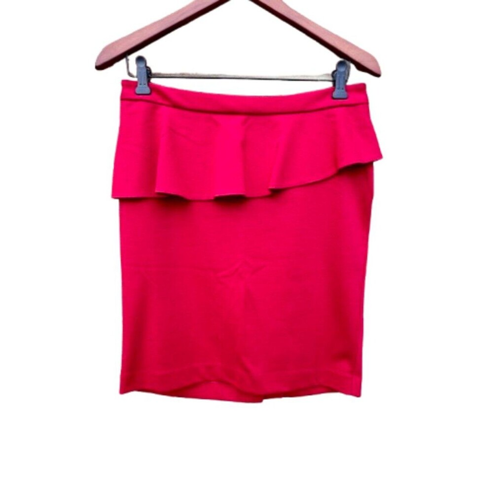 Cynthia Rowley Peplum Mini Skirt Womens Size 6 Red Flirty Ruffle Flounce